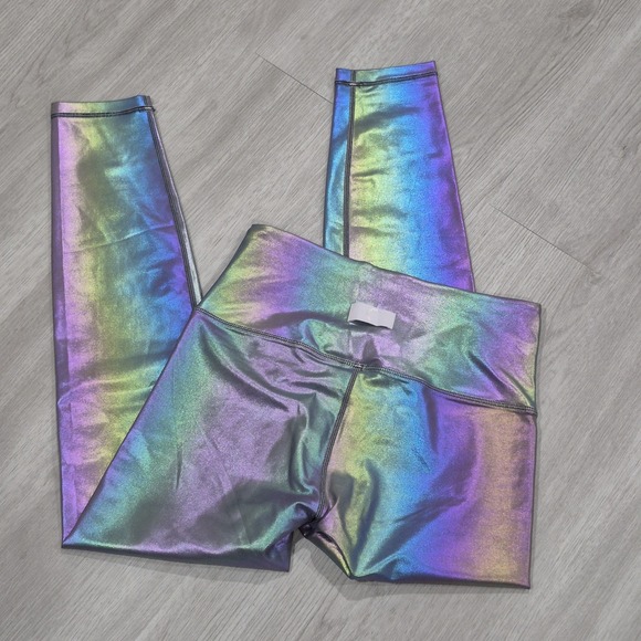 Zyia Active Pants - Zyia Active Leggings Womens 6-8 Blue Mermaid Luxe High Rise Iridescent 7/8 Shine